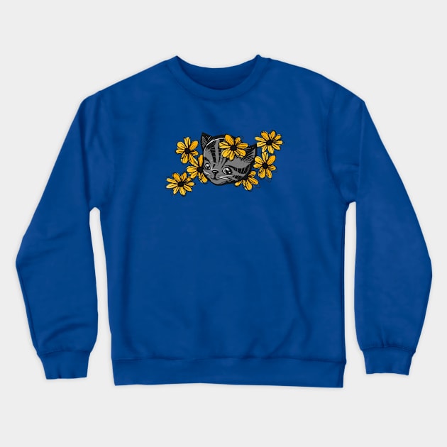 Tiger kitty Daisy Crewneck Sweatshirt by bubbsnugg